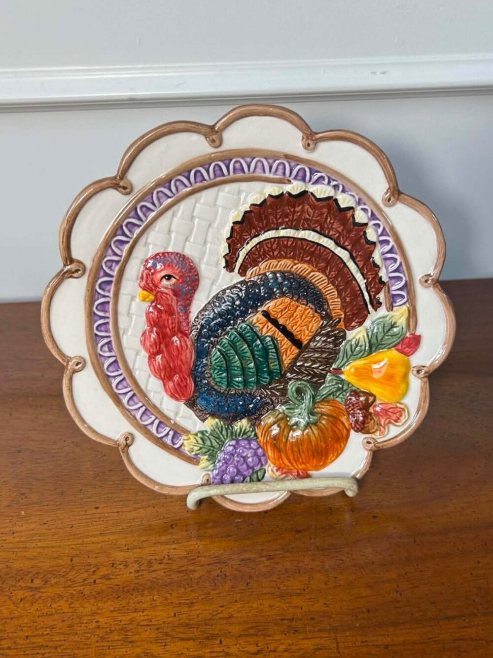 Fitz and Floyd Turkey ceramic wall plate